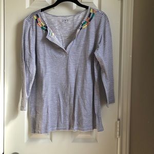 Blue stripe top from Loft